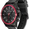 Tommy Hilfiger Men’s Quartz Silicone Strap Black Dial 45mm Watch 1791793