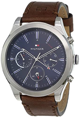 Tommy Hilfiger Ashton Analog Blue Dial Men's Watch-TH1791741, leather strap