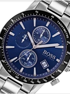 Hugo Boss Men’s Chronograph Quartz Stainless Steel Blue Dial 43mm Watch 1513510