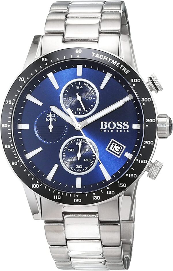 Hugo Boss Men’s Chronograph Quartz Stainless Steel Blue Dial 43mm Watch 1513510