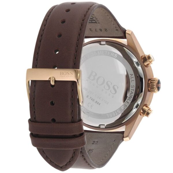 Hugo Boss Men’s Chronograph Leather Strap Blue Dial 44mm Watch 1513604