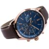 Hugo Boss Men’s Chronograph Leather Strap Blue Dial 44mm Watch 1513604