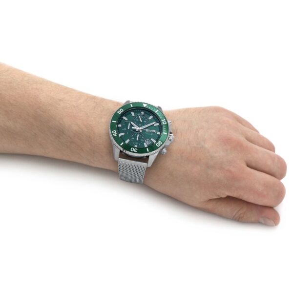 Hugo Boss Men’s Quartz Silver Stainless Steel Green Dial 46mm Watch 1513905