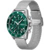 Hugo Boss Men’s Quartz Silver Stainless Steel Green Dial 46mm Watch 1513905