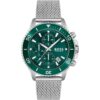 Hugo Boss Men’s Quartz Silver Stainless Steel Green Dial 46mm Watch 1513905
