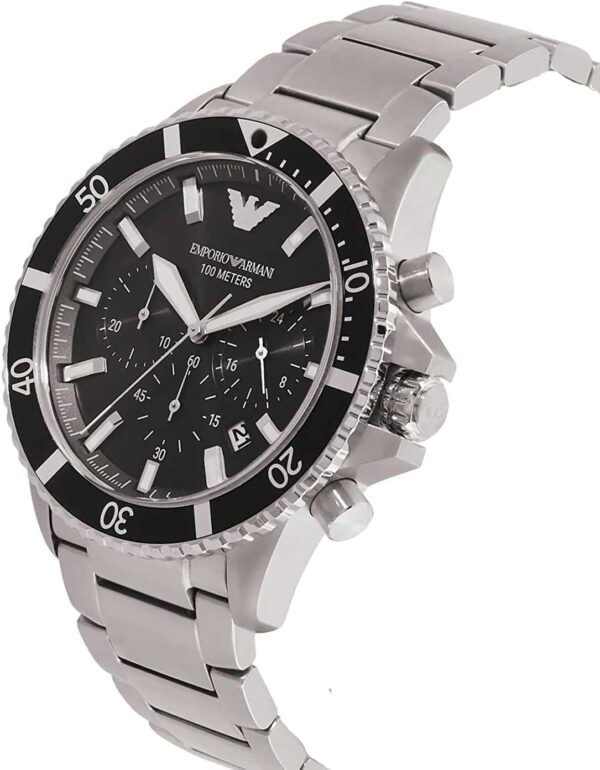 Armani black steel watch best sale