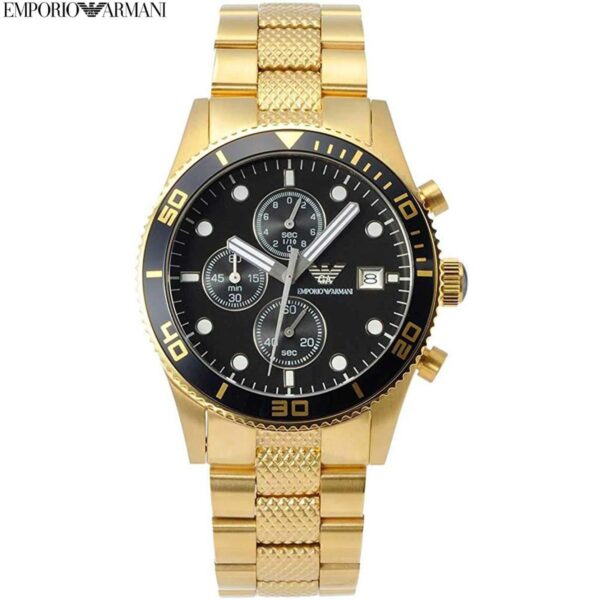 ar5857-1 Emporio Armani Men’s Chronograph Quartz Stainless Steel Black Dial 42mm Watch AR5857