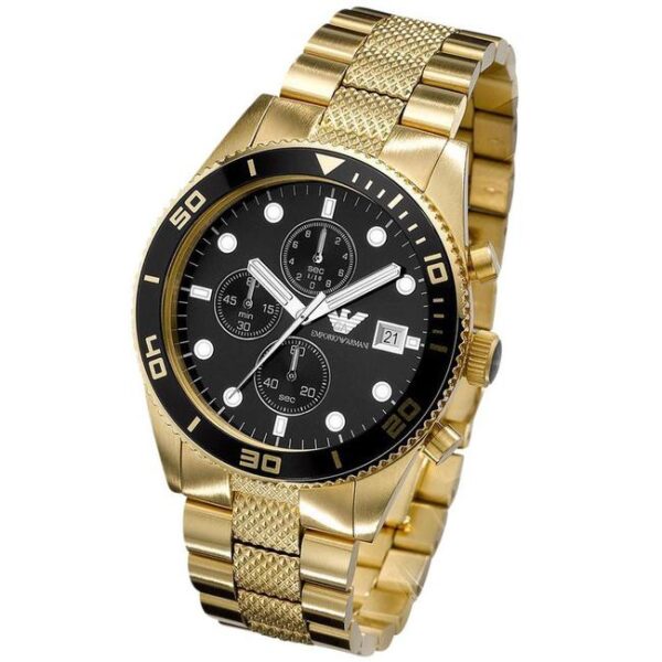 ar5857-2 Emporio Armani Men’s Chronograph Quartz Stainless Steel Black Dial 42mm Watch AR5857