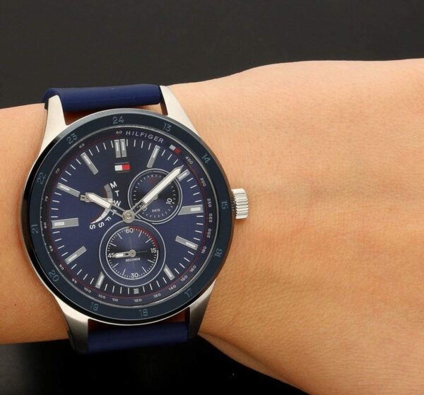 Tommy Hilfiger Men’s Quartz Blue Silicone Strap Blue Dial 44mm Watch 1791635