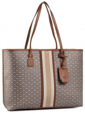 Tory Burch Gemini Link Canvas Top Zip Tote Light Umber Gemini Link One Size 58450-905