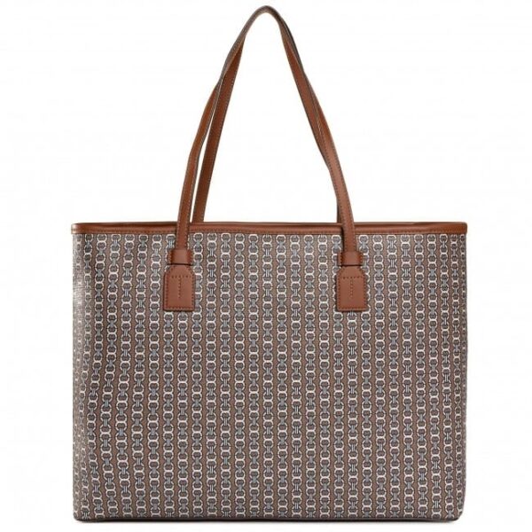 Tory Burch Gemini Link Canvas Top Zip Tote Light Umber Gemini Link One Size 58450-905
