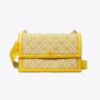 T Monogram Goldfinch Yellow Jacquard / Leather Shoulder Bag