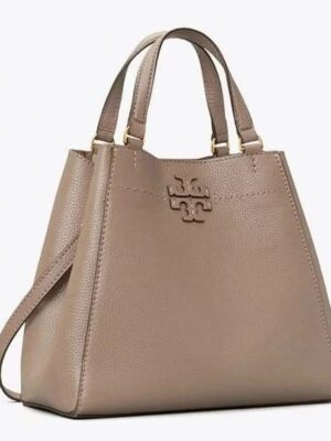 Tory Burch MCGRAW SMALL CARRYALL McGraw Small carryall tote 2way shoulder bag leather gray 51065