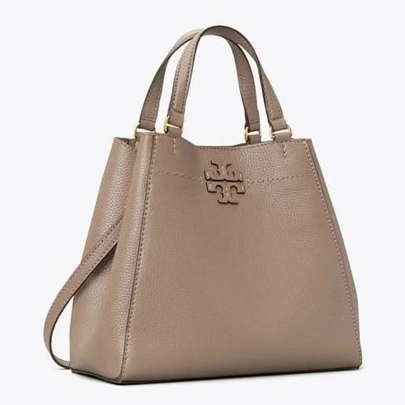 Tory Burch MCGRAW SMALL CARRYALL McGraw Small carryall tote 2way shoulder bag leather gray 51065