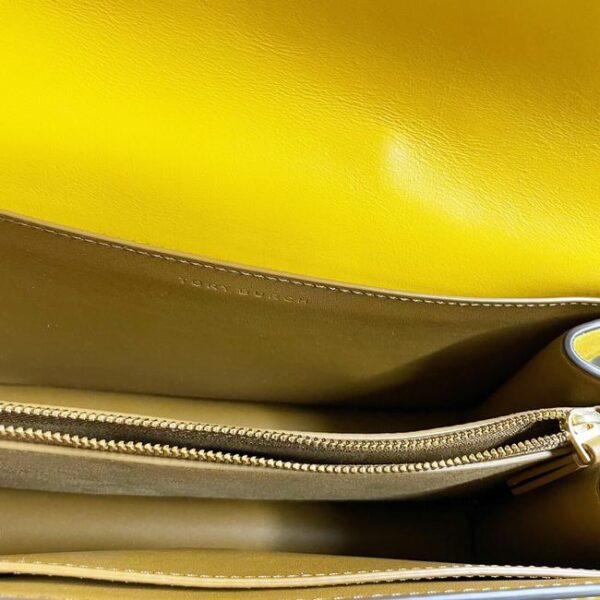 T Monogram Goldfinch Yellow Jacquard / Leather Shoulder Bag