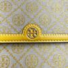 T Monogram Goldfinch Yellow Jacquard / Leather Shoulder Bag