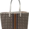 TORY BURCH Geo Logo Stripe Tote Ivory Neutral