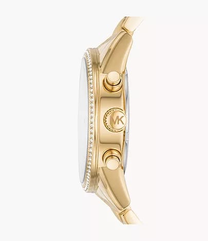 Michael Kors Women's Ritz Chronograph Gold-Tone Steel Watch