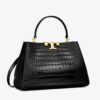 ELEANOR CROC-EMBOSSED SATCHEL