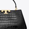 ELEANOR CROC-EMBOSSED SATCHEL