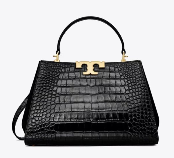 ELEANOR CROC-EMBOSSED SATCHEL