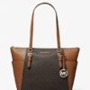 Charlotte Large Logo and Leather Top-Zip Tote Bag