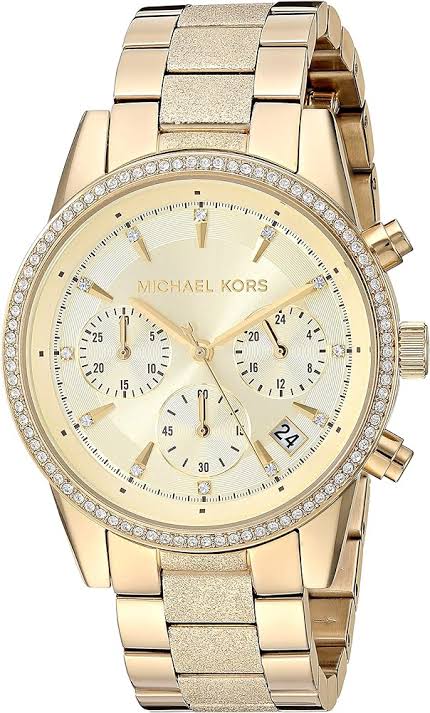 Michael Kors Women's Ritz Chronograph Gold-Tone Steel Watch