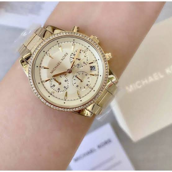 Michael Kors Women's Ritz Chronograph Gold-Tone Steel Watch