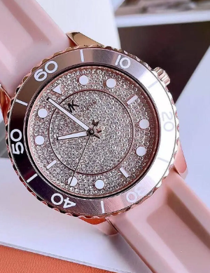 Michael Kors Runway Quartz Rose Gold Crystal Dial Ladies Watch mk6854