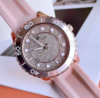 Michael Kors Runway Quartz Rose Gold Crystal Dial Ladies Watch mk6854