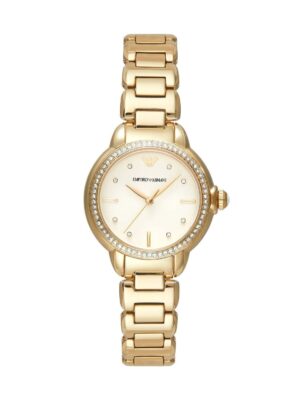 Emporio Armani Mia Crystals Gold Dial Gold Steel Strap Watch for Women - AR11609