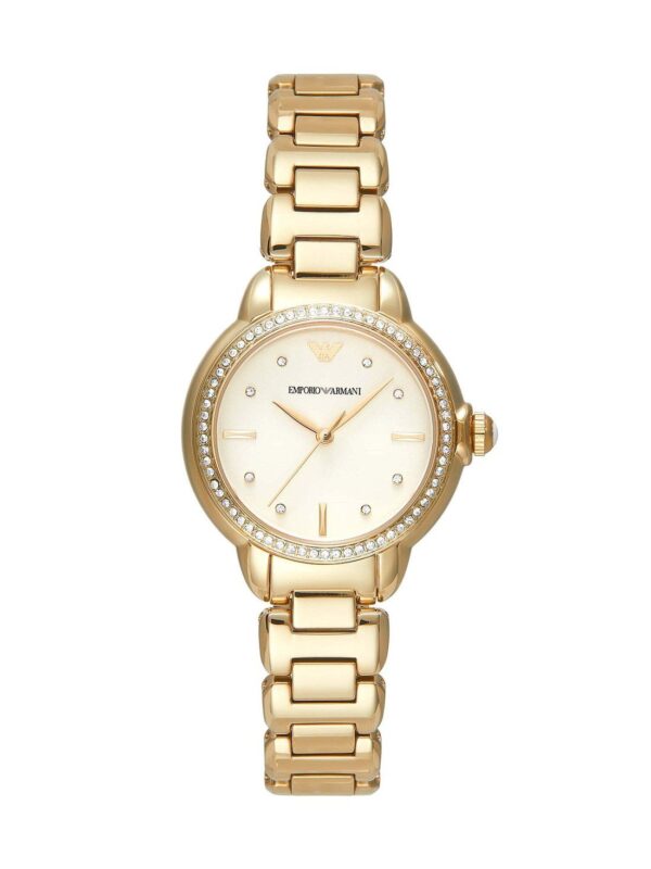 Emporio Armani Mia Crystals Gold Dial Gold Steel Strap Watch for Women - AR11609