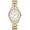 Michael Kors Lauryn Mother Of Pearl White Dial Gold Steel Strap Watch For Women - MK3899