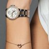 Michael Kors Camille Multifunction Silver Dial Two Tone Steel Strap Watch For Women - MK6982