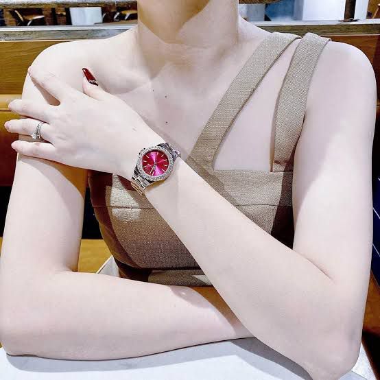 4a6955aa-89a2-4f46-b73f-fa195c497fc0 Michael Kors Lennox Analog Pink Dial Rose Gold Steel Strap Watch For Women - MK7396