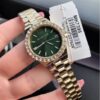 Michael Kors Lennox Quartz Green Dial Gold Steel Strap Watch For Women - MK7395