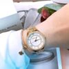 Michael Kors Lauryn Mother Of Pearl White Dial Gold Steel Strap Watch For Women - MK3899