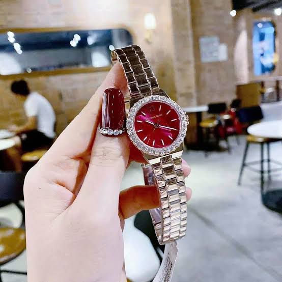 7ad26099-6a8d-4b06-909f-ef6107e7bfd0 Michael Kors Lennox Analog Pink Dial Rose Gold Steel Strap Watch For Women - MK7396