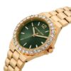 Michael Kors Lennox Quartz Green Dial Gold Steel Strap Watch For Women - MK7395