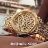 ad850947-2ecd-4bf2-bd4d-4d411cf845f4 Michael Kors Lennox Three Hand Crystals Gold Dial Two Tone Steel Strap Watch For Women - MK7284