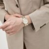 Michael Kors Camille Multifunction Silver Dial Two Tone Steel Strap Watch For Women - MK6982