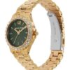 Michael Kors Lennox Quartz Green Dial Gold Steel Strap Watch For Women - MK7395