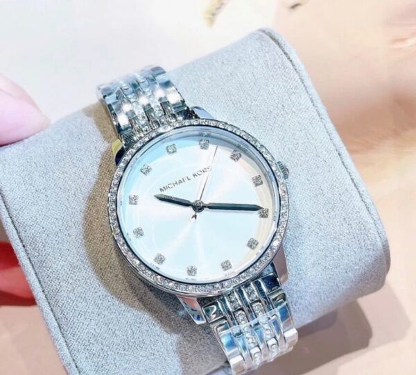 Michael Kors Melissa Quartz Silver Dial Silver Steel Strap Watch For Women - MK4367