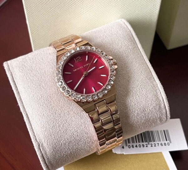d7189f40-9b8c-47d5-8c30-7425ed5bb4b2 Michael Kors Lennox Analog Pink Dial Rose Gold Steel Strap Watch For Women - MK7396