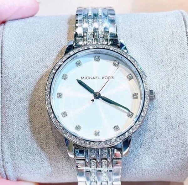 Michael Kors Melissa Quartz Silver Dial Silver Steel Strap Watch For Women - MK4367