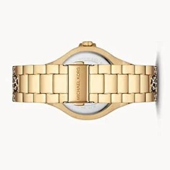 edeef012-09e1-4158-96de-f66a1d43d3ed Michael Kors Lennox Three Hand Crystals Gold Dial Two Tone Steel Strap Watch For Women - MK7284