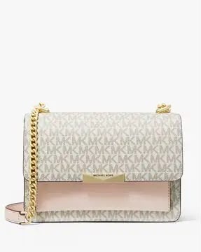 Jade Large Logo and Leather Crossbody Bag
