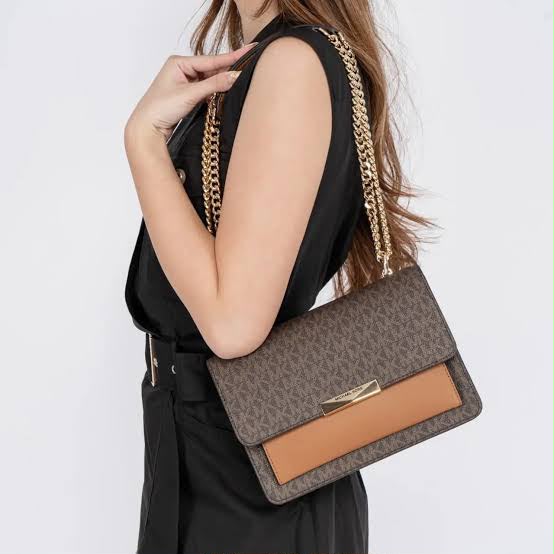 Jade Large Logo and Leather Crossbody Bag